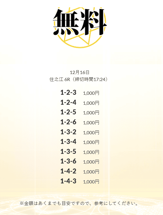 皇艇（こうてい）無料予想的中
