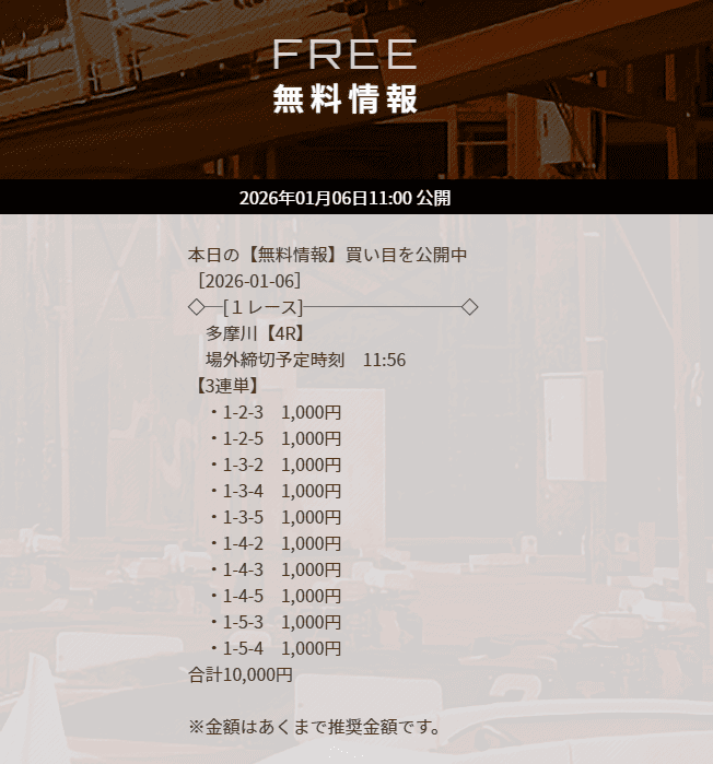 競艇ダイヤモンド無料予想的中