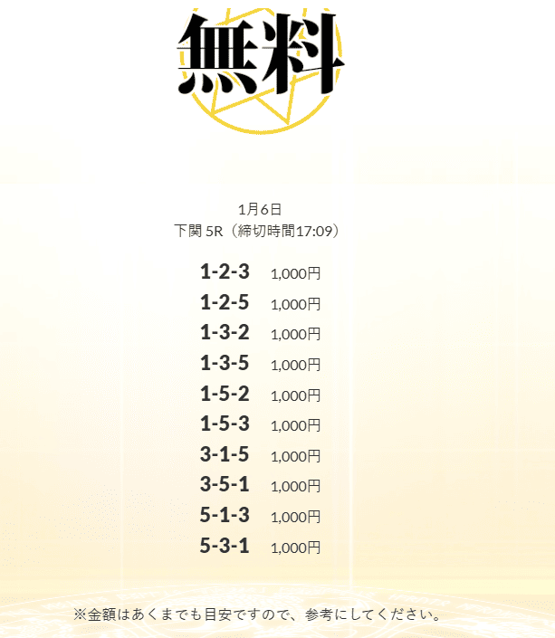 皇艇無料予想的中